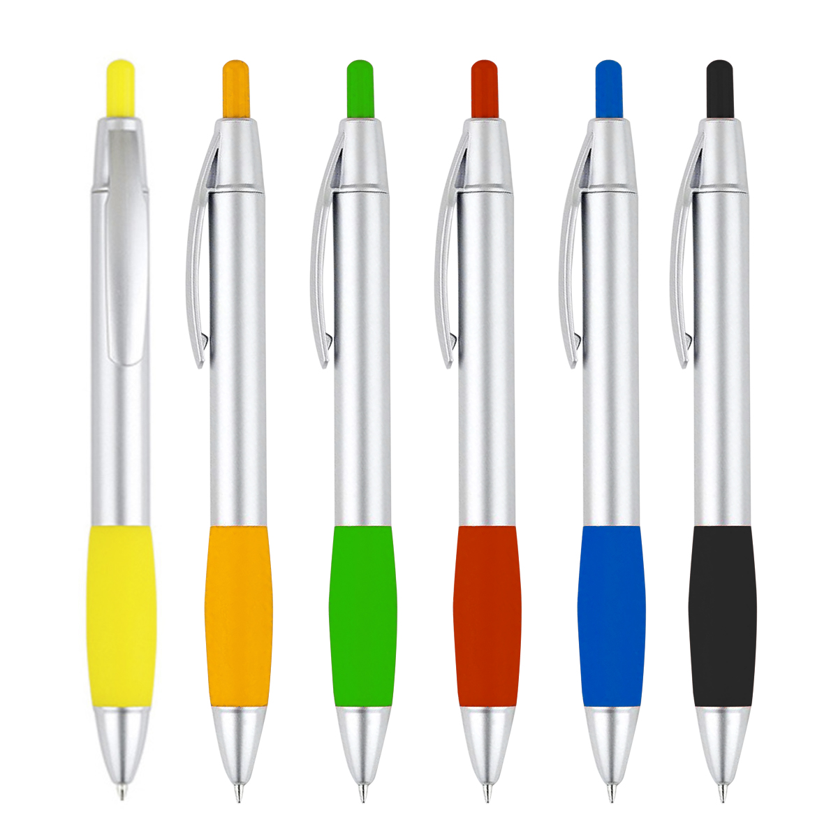 Metallic Plastic Pen with Rubber Grip